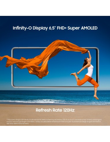 Samsung Galaxy S20 FE 4G, Processore Snapdragon 865, Display 6.5" Super AMOLED, 3 fotocamere posteriori, 128 GB Espandibili,