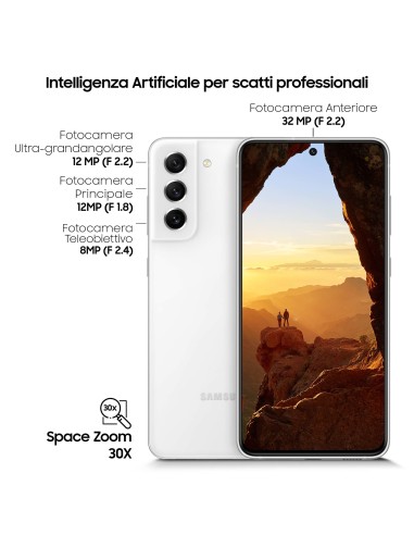 Samsung Galaxy S21 FE 5G Display 6.4" Dynamic AMOLED 2X, RAM 6 GB, 128 GB, 4.500mAh, White