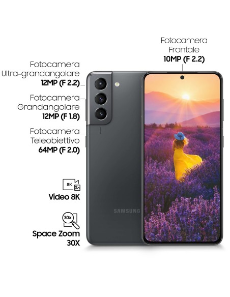 Samsung Galaxy S21 5G 128 GB Display 6.2" Dynamic AMOLED 2X Phantom Gray