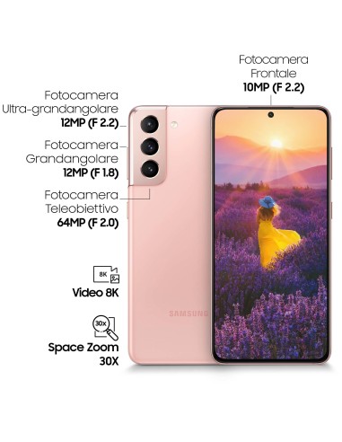 Samsung Galaxy S21 5G 128 GB Display 6.2" Dynamic AMOLED 2X Phantom Pink