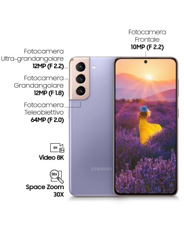 Samsung Galaxy S21 5G 128 GB Display 6.2" Dynamic AMOLED 2X Phantom Violet
