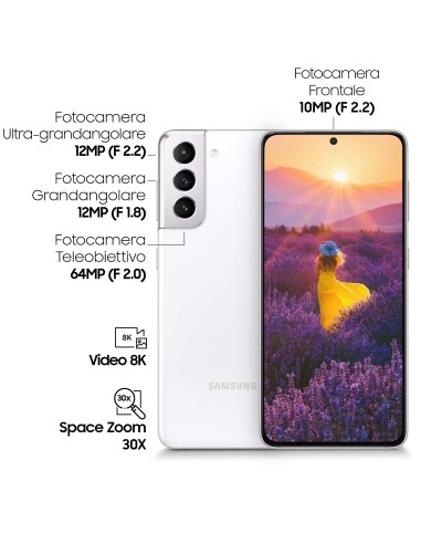 Samsung Galaxy S21 5G 128 GB Display 6.2" Dynamic AMOLED 2X Phantom White