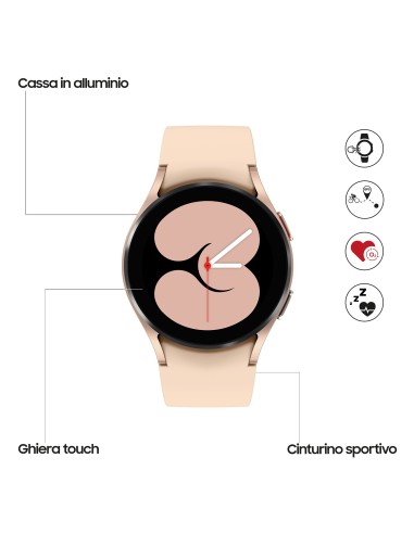 Samsung Galaxy Watch4 40mm Smartwatch Ghiera Touch Alluminio Memoria 16GB Pink Gold