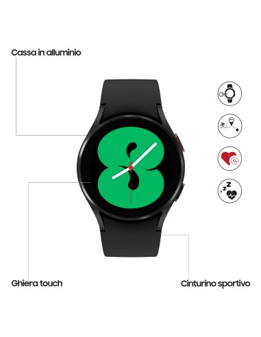 Samsung Galaxy Watch4 40mm Smartwatch Ghiera Touch Alluminio Memoria 16GB Black