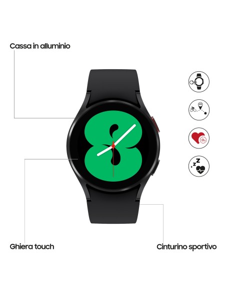 Samsung Galaxy Watch4 40mm Smartwatch Ghiera Touch Alluminio Memoria 16GB Black