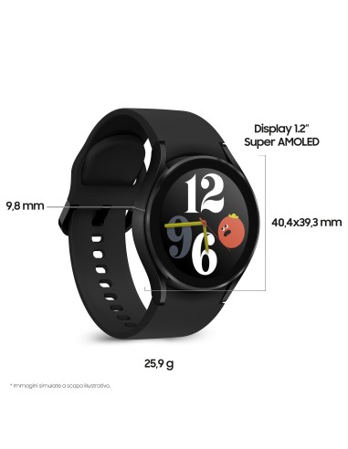 Samsung Galaxy Watch4 40mm Smartwatch Ghiera Touch Alluminio Memoria 16GB Black