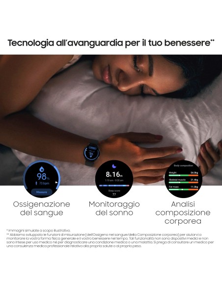 Samsung Galaxy Watch4 40mm Smartwatch Ghiera Touch Alluminio Memoria 16GB Black