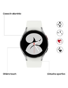 Samsung Galaxy Watch4 40mm Smartwatch Ghiera Touch Alluminio Memoria 16GB Silver 2