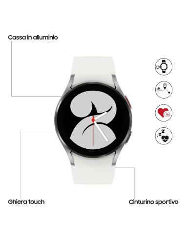 Samsung Galaxy Watch4 40mm Smartwatch Ghiera Touch Alluminio Memoria 16GB Silver