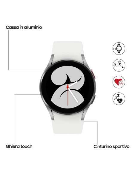 Samsung Galaxy Watch4 40mm Smartwatch Ghiera Touch Alluminio Memoria 16GB Silver
