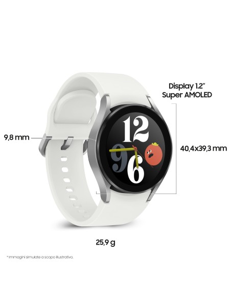 Samsung Galaxy Watch4 40mm Smartwatch Ghiera Touch Alluminio Memoria 16GB Silver