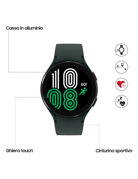 Samsung Galaxy Watch4 44mm Smartwatch Ghiera Touch Alluminio Memoria 16GB Green