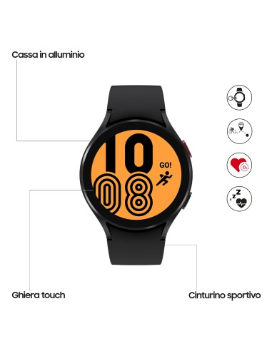 Samsung Galaxy Watch4 44mm Smartwatch Ghiera Touch Alluminio Memoria 16GB Black