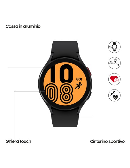 Samsung Galaxy Watch4 44mm Smartwatch Ghiera Touch Alluminio Memoria 16GB Black