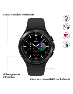 Samsung Galaxy Watch4 Classic Smartwatch Ghiera Interattiva Acciaio Inossidabile 46mm Memoria 16GB Black 2