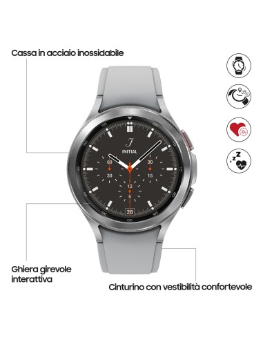 Samsung Galaxy Watch4 Classic Smartwatch Ghiera Interattiva Acciaio Inossidabile 46mm Memoria 16GB Silver