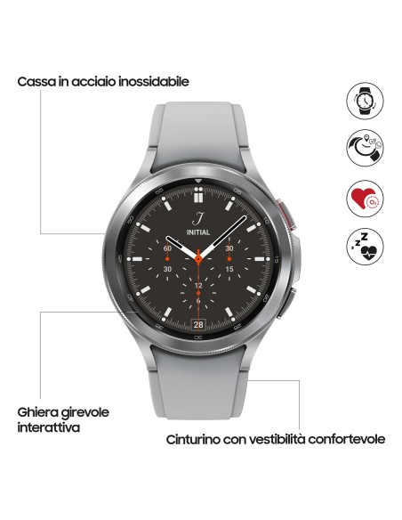 Samsung Galaxy Watch4 Classic Smartwatch Ghiera Interattiva Acciaio Inossidabile 46mm Memoria 16GB Silver