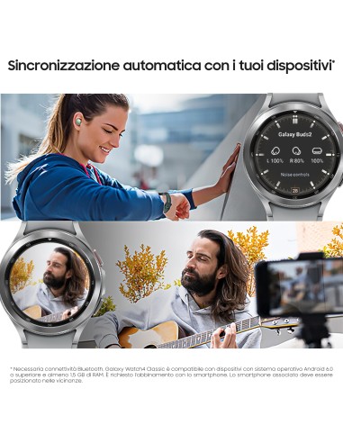 Samsung Galaxy Watch4 Classic Smartwatch Ghiera Interattiva Acciaio Inossidabile 46mm Memoria 16GB Silver