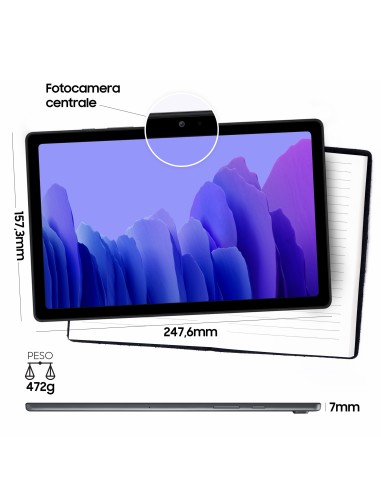 Samsung Galaxy Tab A7 Tablet, Display 10.4" TFT, 32GB Espandibili fino a 1TB, RAM 3GB, Batteria 7.040 mAh, WiFi, Android 10,