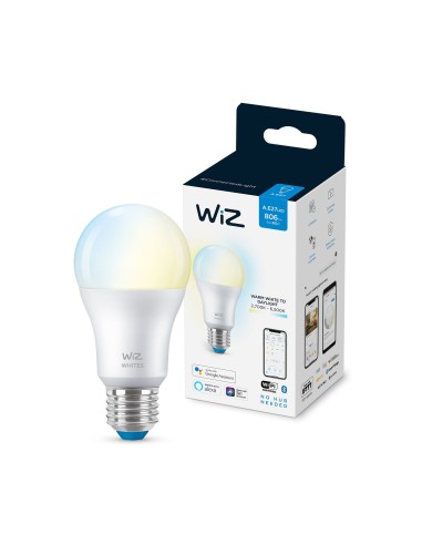 WiZ Lampadina Smart Dimmerabile Luce Bianca da Calda a Fredda Attacco E27 60W Goccia