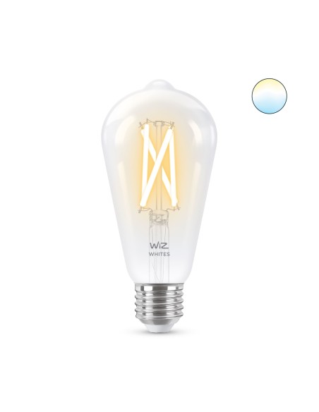 WiZ Lampadina Smart Filament Dimmerabile Luce Bianca da Calda a Fredda Attacco E27 60W Edison