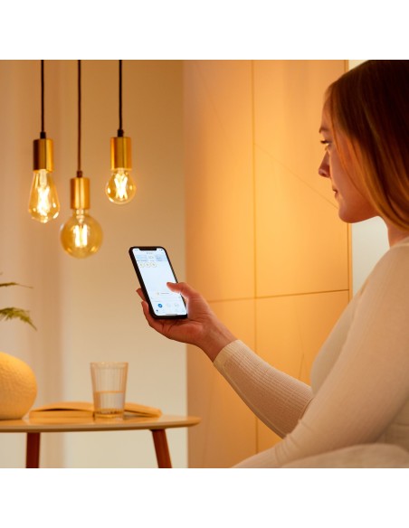 WiZ Lampadina Smart Filament Ambrata Dimmerabile Luce Bianca da Calda a Fredda Attacco E27 50W Edison