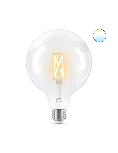WiZ Lampadina Smart Filament Dimmerabile Luce Bianca da Calda a Fredda Attacco E27 60W Globo