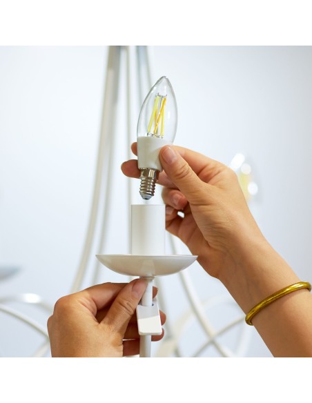 WiZ Lampadina Smart Filament Dimmerabile Luce Bianca da Calda a Fredda Attacco E14 40W Candela