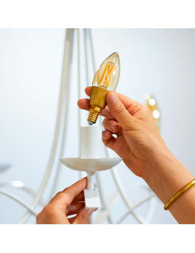 WiZ Lampadina Smart Filament Ambrata Dimmerabile Luce Bianca da Calda a Fredda Attacco E14 25W Candela