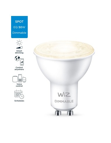 WiZ Lampadina Smart Dimmerabile Luce Bianca Calda AttaccoGU10 50W