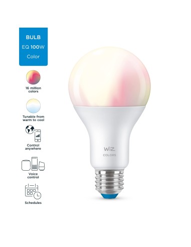 WiZ Lampadina Smart Dimmerabile Luce Bianca o Colorata Attacco E27 100W Goccia