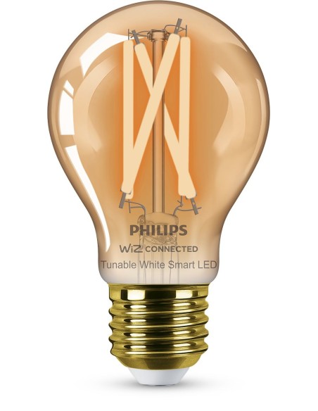 Philips LED Lampadina Smart Filament Ambrata Dimmerabile Luce Bianca da Calda a Fredda Attacco E27 50W Goccia