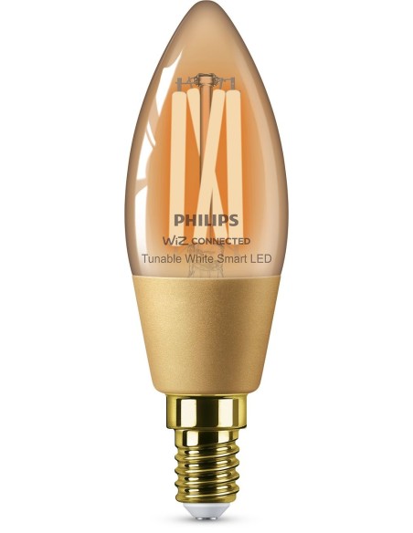 Philips LED Lampadina Smart Filament Ambrata Dimmerabile Luce Bianca da Calda a Fredda Attacco E14 25W Candela