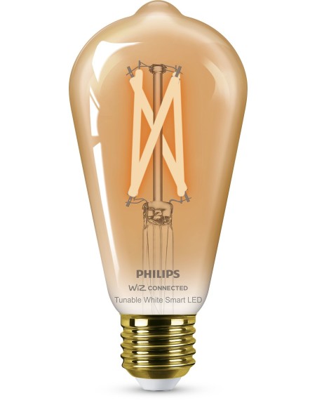 Philips LED Lampadina Smart Filament Ambrata Dimmerabile Luce Bianca da Calda a Fredda Attacco E27 50W Edison