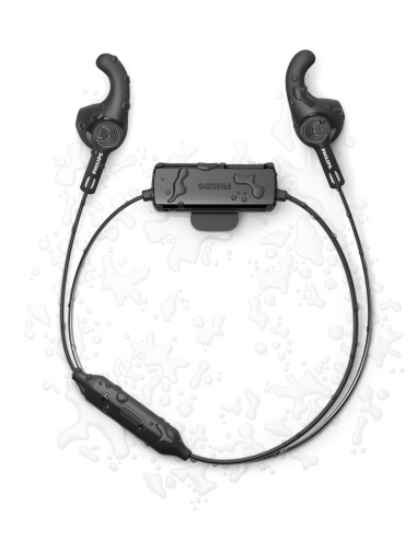 Philips TAA3206BK 00 Cuffie Bluetooth con Microfono per Sport e Fitness, Resistenti al Sudore e alla Polvere, Cavo Riflettente,