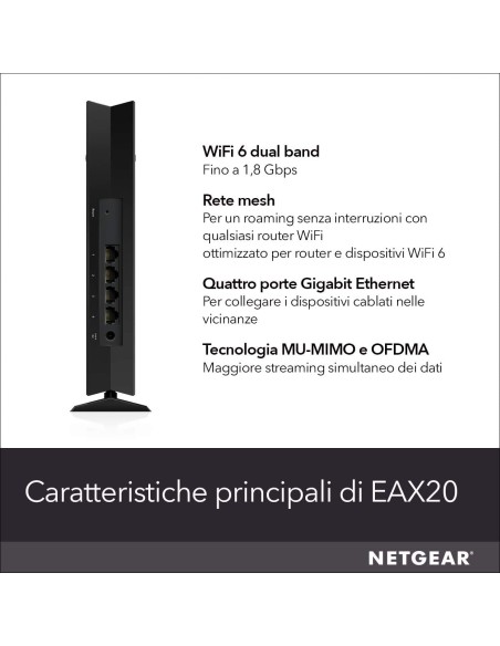 NETGEAR EAX20 Ripetitore WiFi Mesh a 4 stream