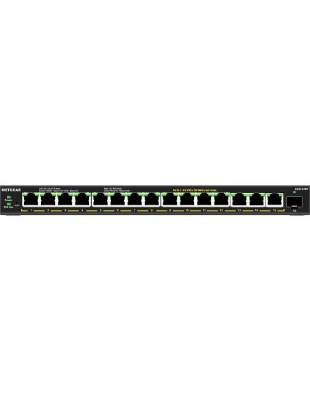 NETGEAR 16-Port High-Power PoE+ Gigabit Ethernet Plus Switch (231W) with 1 SFP port (GS316EPP) Gestito Supporto Power over