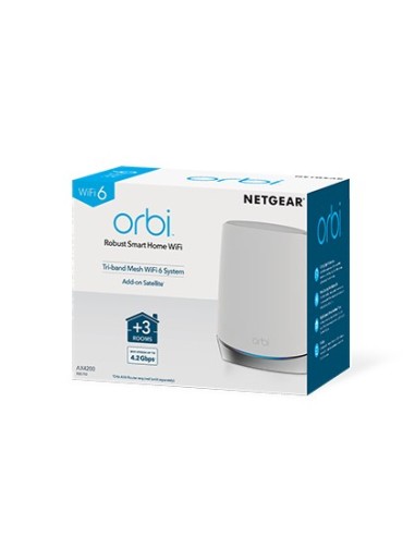 NETGEAR Orbi RBS750 AX4200 WiFi 6 Mesh Sattelite Banda tripla (2.4 GHz 5 GHz 5 GHz) Wi-Fi 6 (802.11ax) Bianco 2 Interno