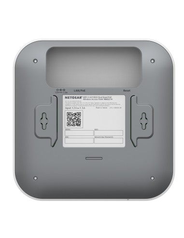 NETGEAR WiFi 6 AX1800 PoE Access Point (WAX214) 1773,5 Mbit s Bianco Supporto Power over Ethernet (PoE)