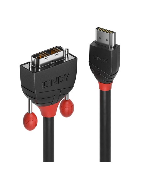 Lindy 36275 cavo e adattatore video 10 m HDMI tipo A (Standard) DVI-D Nero, Rosso