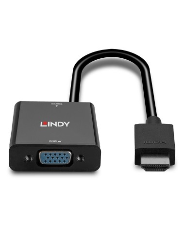 Lindy 38291 cavo e adattatore video 0,1 m HDMI tipo A (Standard) VGA (D-Sub) Nero