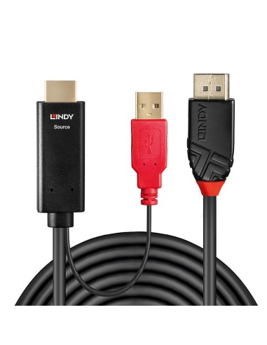 Lindy 41425 cavo e adattatore video 1 m DisplayPort HDMI + USB Nero