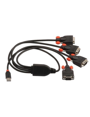 Lindy 42690 convertitore ripetitore isolatore seriale USB 1.1 RS-232 Nero
