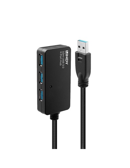 Lindy 43159 hub di interfaccia USB 3.2 Gen 1 (3.1 Gen 1) Type-A 5000 Mbit s Nero