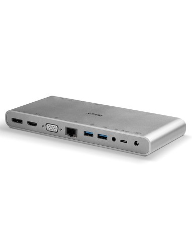 Lindy 43226 replicatore di porte e docking station per notebook Cablato USB 3.2 Gen 1 (3.1 Gen 1) Type-C Argento