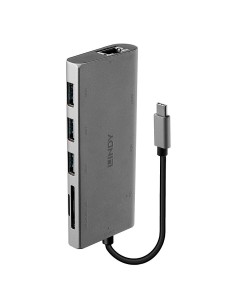 Lindy 43278 hub di interfaccia USB 3.2 Gen 1 (3.1 Gen 1) Type-C 5000 Mbit s Grigio
