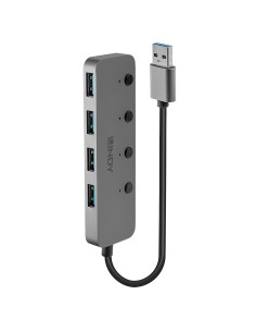 Lindy 43309 hub di interfaccia USB 3.2 Gen 1 (3.1 Gen 1) Type-A 5 Mbit s Grigio