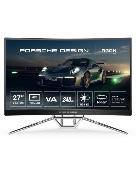 AOC Porsche PD27 LED display 68,6 cm (27") 2560 x 1440 Pixel 2K Ultra HD Nero