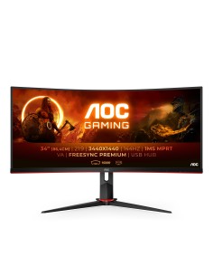 AOC G2 CU34G2X BK Monitor PC 86,4 cm (34") 3440 x 1440 Pixel Quad HD LED Nero, Rosso