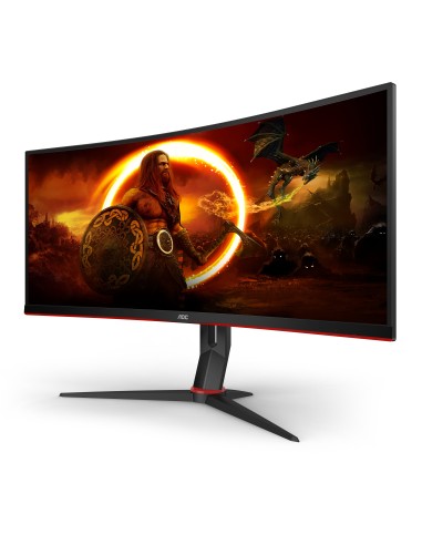 AOC G2 CU34G2 BK LED display 86,4 cm (34") 3440 x 1440 Pixel Quad HD Nero, Rosso